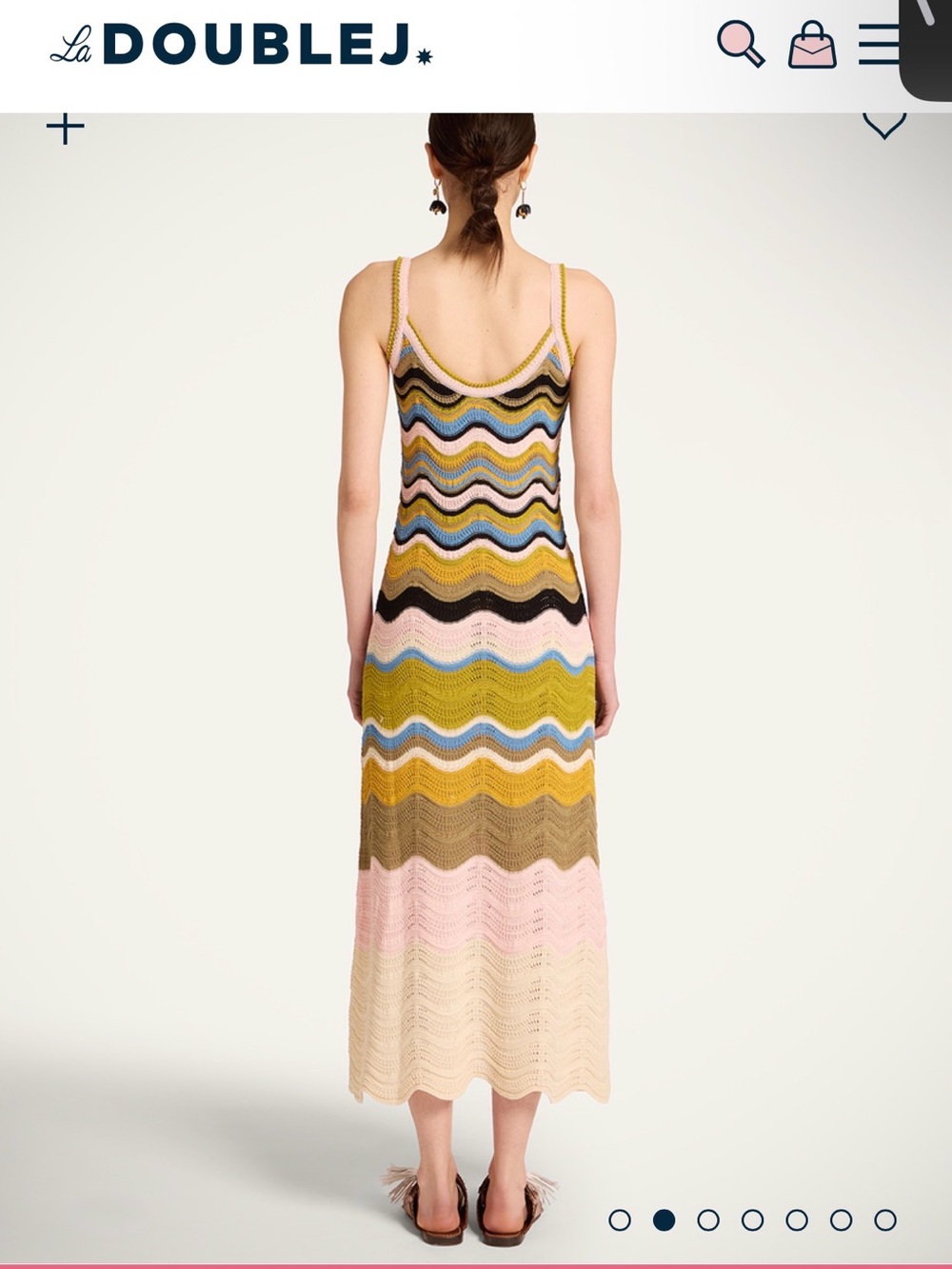 Sleeveless Multicolor Wave Knit Maxi Dress - Picture 2 of 5